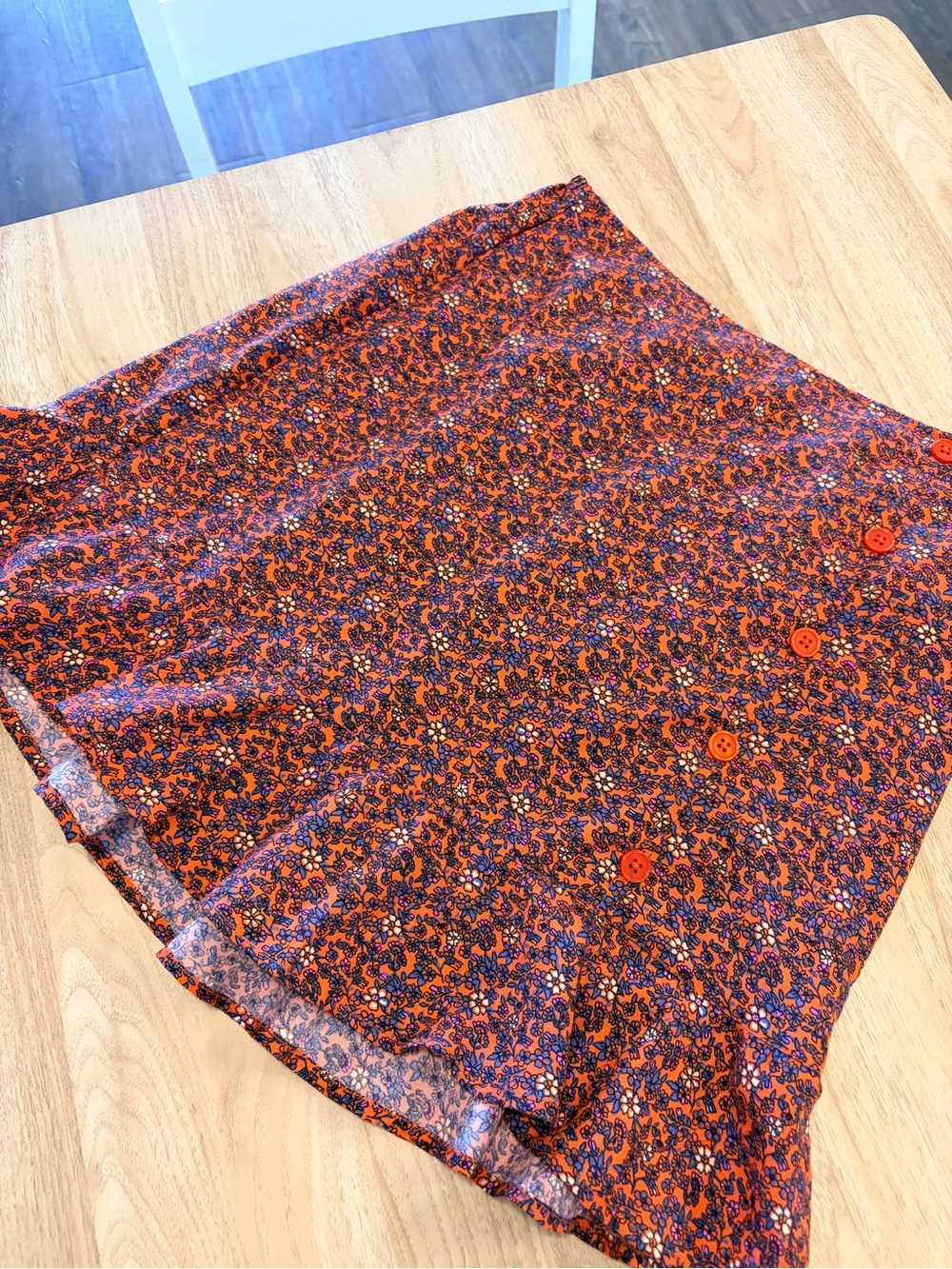 Floral Mini Skirt in Orange